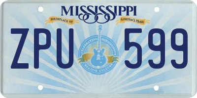 MS license plate ZPU599