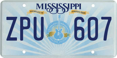 MS license plate ZPU607