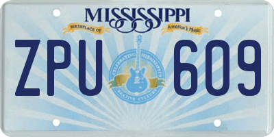 MS license plate ZPU609