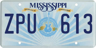MS license plate ZPU613
