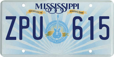 MS license plate ZPU615