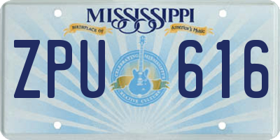MS license plate ZPU616