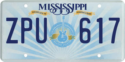 MS license plate ZPU617