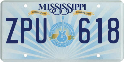 MS license plate ZPU618