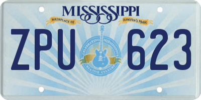 MS license plate ZPU623