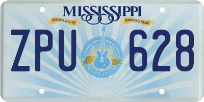 MS license plate ZPU628