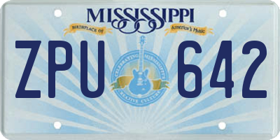 MS license plate ZPU642