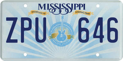 MS license plate ZPU646