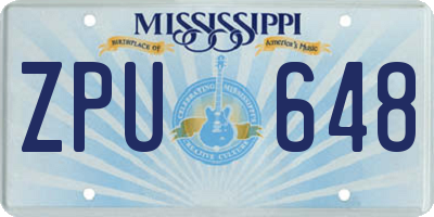 MS license plate ZPU648