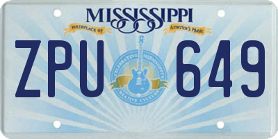 MS license plate ZPU649