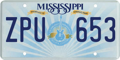 MS license plate ZPU653