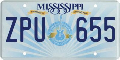 MS license plate ZPU655