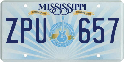 MS license plate ZPU657