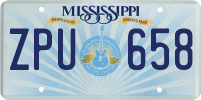 MS license plate ZPU658