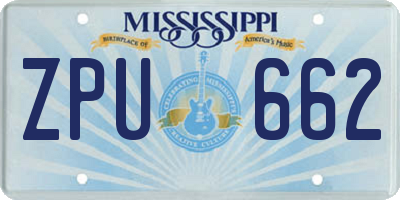 MS license plate ZPU662