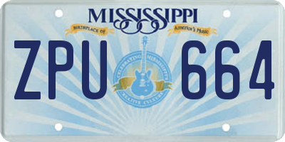 MS license plate ZPU664