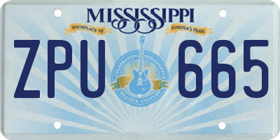 MS license plate ZPU665