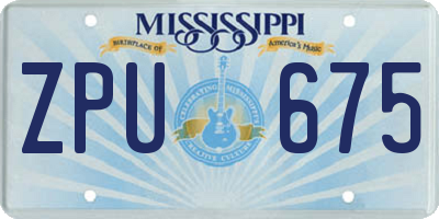 MS license plate ZPU675