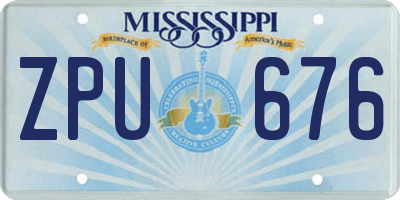 MS license plate ZPU676