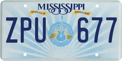 MS license plate ZPU677