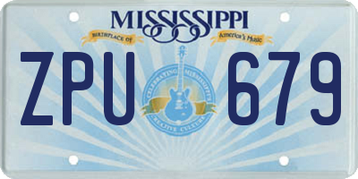 MS license plate ZPU679
