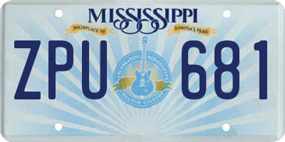 MS license plate ZPU681