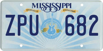 MS license plate ZPU682