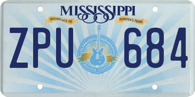 MS license plate ZPU684