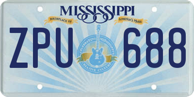 MS license plate ZPU688