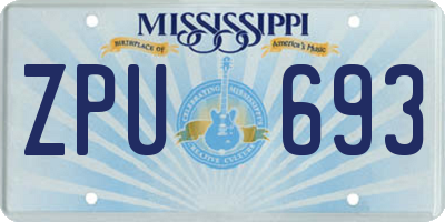 MS license plate ZPU693