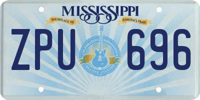 MS license plate ZPU696