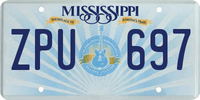 MS license plate ZPU697