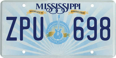 MS license plate ZPU698
