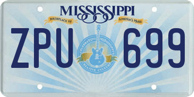 MS license plate ZPU699