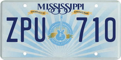 MS license plate ZPU710