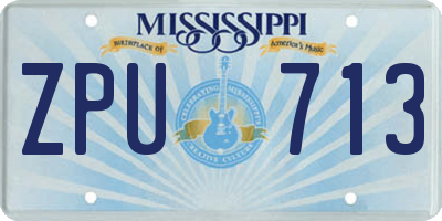 MS license plate ZPU713