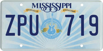 MS license plate ZPU719
