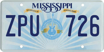 MS license plate ZPU726