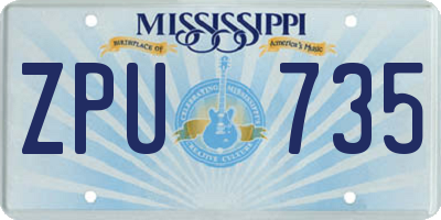 MS license plate ZPU735