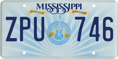 MS license plate ZPU746