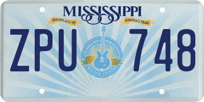 MS license plate ZPU748