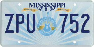 MS license plate ZPU752
