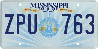 MS license plate ZPU763