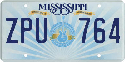 MS license plate ZPU764