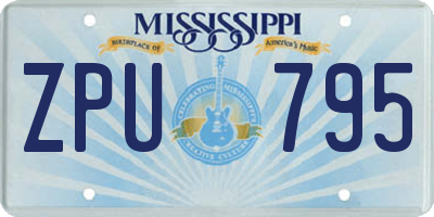 MS license plate ZPU795