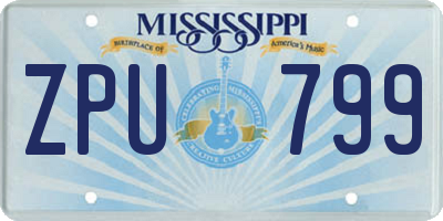 MS license plate ZPU799