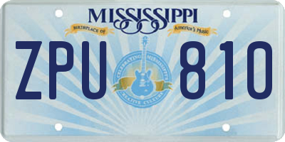MS license plate ZPU810