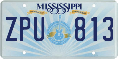 MS license plate ZPU813