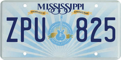 MS license plate ZPU825