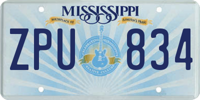 MS license plate ZPU834